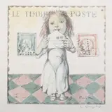 Le Timbre Poste by Tsuguharu Foujita, Color lithograph, sold Feb 2009