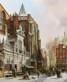 John Haanstra, Cathedral in Zwolle, Oil on panel
