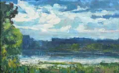 Franticek Libal, Lake in Spring, Oil on canvas