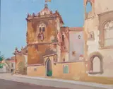 Mediterranean Town Scene by French School, MEDITERRANEAN TOWN SCENE, oil on board, offered Feb 2009