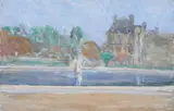 Luxembourg Gardens by French School, PARIS, oil on panel, doublesided., offered Feb 2009