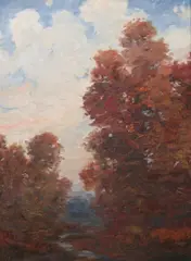 John Everett, Autumn Landscape, Oil on panel