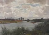 Alfred Thielemann, Die Ems, Oil on canvas