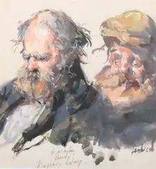 Robert O. Lenkiewicz, 6 Minute Study Diogenes Asleep, Watercolor on paper