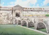 Guillermo Sureda, Entrance to El Morro Fort, Watercolor on paper