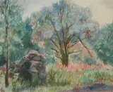 Isaac Friedlander, Landscape, Watercolor on paper