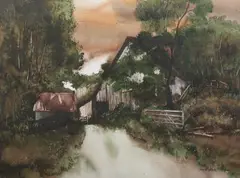 Cottage by David Wade, Watercolor, offered Feb 2009