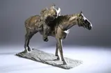 Feruccio Crespi, The Scout, Bronze with gold patina. - Height: 16 in