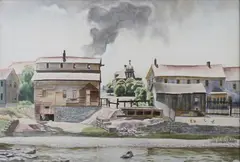 Charles E. Burchfield, Midmorning in June, N.Y.' Watercolor on paper