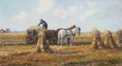 Anton van den Berg, Haywagon, Oil on canvas