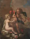 Allegory of Spring by Italian School, ALLEGORY OF SPRING - PUTTI WITH FLOWERS, oil on canvas, offered Feb 2009