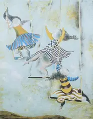 Graciela Rodo Boulanger, Girls on Swings, Color lithograph