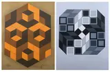 MICROCOSMOS 1 and MICROCOSMOS 6: TWO WORKS, each signed lower right, and numbered 188/250 lower left by Victor Vasarely, Color silkscreen, offered Apr 2009