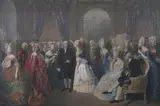 Baron Jolly, BENJAMIN FRANKLIN AT THE COURT OF FRANCE, mezzotint by Gellar, BENJAMIN FRANKLIN AT THE COURT OF FRANCE, mezzotint by Gellar