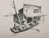 Investigation by Thomas Hart Benton, Lithograph, with original label from Associated American Artists, sold Apr 2009