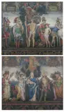 BEAUTY AND FAME and COURAGE AND FAME: TWO WORKS, studies for a mural by American School, Watercolor and gold paint on paper, offered Apr 2009