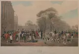 William and Henry Barraud, The Meet at Badminton, Color engraving by William Giller, published by Henry Graves