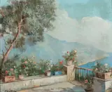Fortis, Balcony on the Mediterranean, Oil on canvas