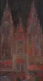 Teodoro Nieto Anton, Ternura En la Noche Gotica, Mixed media on panel