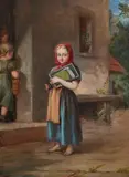 Margaret Grove, Young Girl with School Work, Oil on canvas