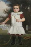 Child with Hoop in Central Park by American School, Oil on canvas, sold Apr 2009
