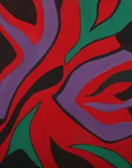 Willem de Looper, Abstract in Purple, Acrylic on canvas