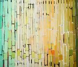 Andrew Shunney, Green and Yellow Blocks, Oil on canvas