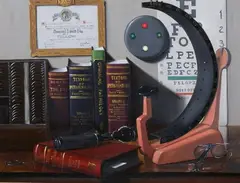 The Ophthalmologist by Ronald Reillo, Oil on board, offered Apr 2009