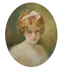 Arno Bretsnyder, Portrait of a Girl with Curls, Oil on canvas