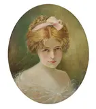 Arno Bretsnyder, Portrait of a Girl with Curls, Oil on canvas