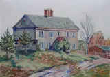 Alice Pearl Clement, Miles River House, Presented by the artist to Major Townsend Heard and his Mother who were living there 1931-33." Oil on board