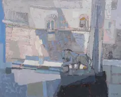 Harry Engel, Piazza Signoria, Oil on canvas
