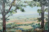 Florenz, Atop Sugar Cap Mountain, Oil on board