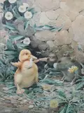 Adrien Louis Bruneau, Tug of War, Watercolor on paper