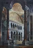 Waldimir Petroff, Basilica Interior: Gold, Oil on canvas