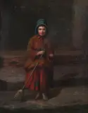 Amariah Dwight Beecher, Street Sweeper, Oil on canvas
