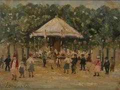 Louis van der Pol, Merry Go Round, Oil on panel