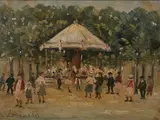Louis van der Pol, Merry Go Round, Oil on panel