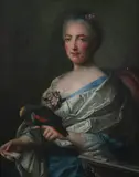 Jean-Marc Nattier, Portrait of Noblewoman with Parrot, PORTRAIT OF NOBLEWOMAN WITH PARROT, oil on canvas