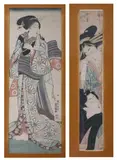 Utagawa Toyokuni, GEISHA, color woodcut, TWO GEISHA, color woodcut