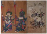 Anonymous, Untitled, WARRIORS, ink and color on paper scroll