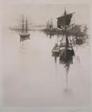 Joseph Pennell, Chestnut Street Below the Bridge