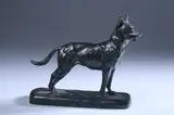Gaston d'Illiers, German Shepherd, Bronze, dark brown patina - Height: 6 1/2 in