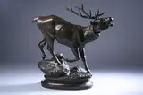 Prosper Lecourtier, Calling Stag, Bronze