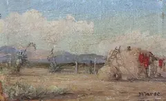 Vernon Jay Morse, California Desert Scene, Oil on board
