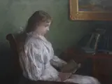 Young Girl Reading by American School, YOUNG GIRL READING, pastel, sold Jun 2009