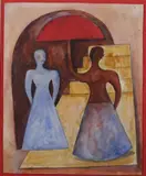 Carlos Orozco Romero, Women with Umbrella