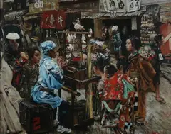 Russian School, The Glass Blower, Oil on canvas mounted on panel