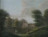 Russian School, Manor with Angler and Swan