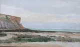Olivier Chéron, Cliffs Along Normandy, Oil on canvas